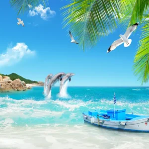 Tranh dan tuong can tho canh bien hm17